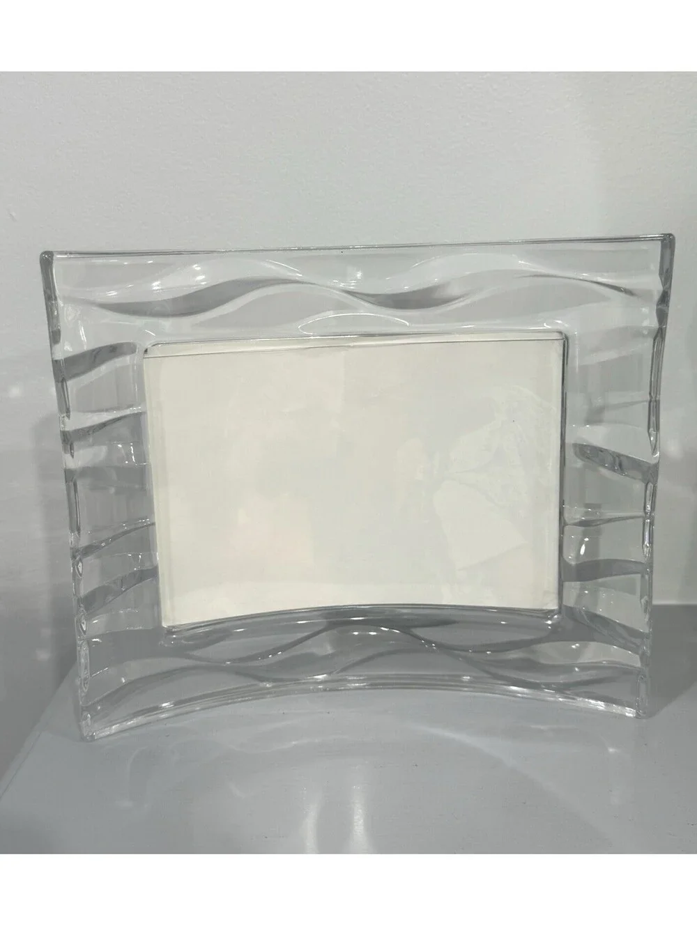 Vintage Crystal d'arques Curved Elegant Picture Frame Clear Crystal , 24% Lead
